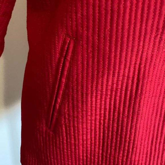 Coldwater Creek Bright Red Silk Blend Tie Back Holiday Light Jacket- Sz-10 - Picture 4 of 16